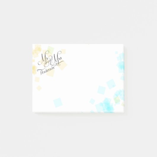 Post-it® MARIAGE - M. et Mme. | Pastel Beach Colours Confet (Devant)
