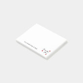 Post-it® Mariage Merci Coeurs texte Couple Nom personnalisé (Incliné)