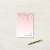Post-it® Mariage moderne  Rose Parties scintillant Drives & (Sur un bureau)