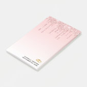 Post-it® Mariage moderne  Rose Parties scintillant Drives & (Incliné)