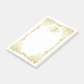 Post-it® Mariage Monogramme classique Gold Cadre traditionn (Incliné)
