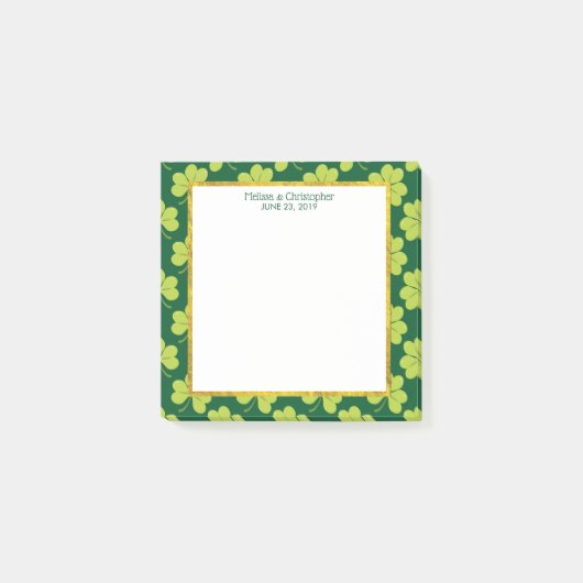 Post-it® Mariage Motif de Clover vert mignon (Devant)