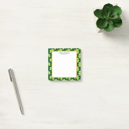 Post-it® Mariage Motif de Clover vert mignon (Bureau)