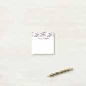 Post-it® Mariage Motif rose et gris Floral (Sur un bureau)