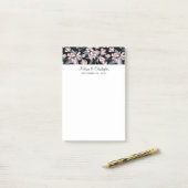Post-it® Mariage Motif rose et gris Floral (Sur un bureau)