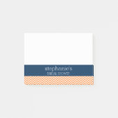 Post-it® Mariage thème bleu marine et orange à chevrons (Devant)