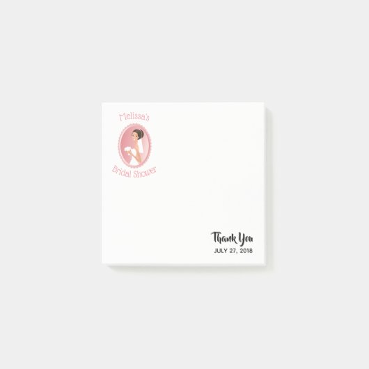 Post-it® Mariée dans un Voile avec Fête des mariées Bouquet (Devant)