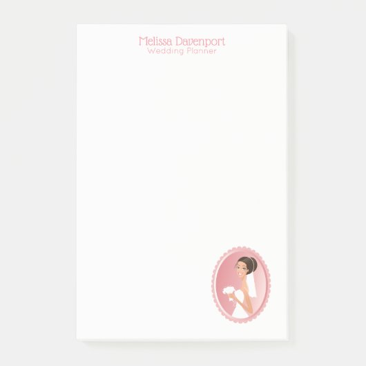 Post-it® Mariée en robe Mariage blanche tenant un bouquet (Devant)