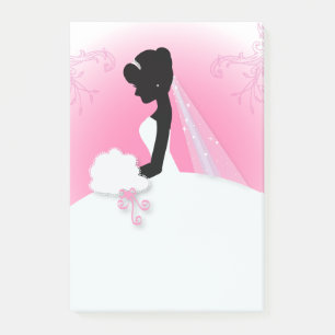 Post-it® Mariée Mme Right Pink mariée silhouette