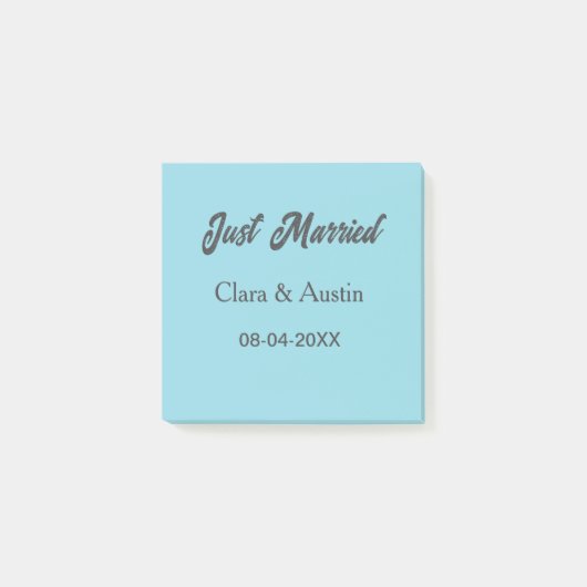 Post-it® Mariés add nom du couple date année simulation de (Devant)