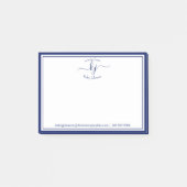 Post-it® Marine 2 Monogramme Script Du Bureau De (Devant)