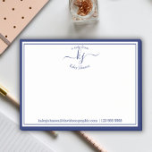 Post-it® Marine 2 Monogramme Script Du Bureau De