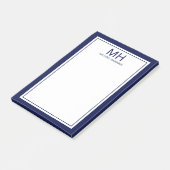 Post-it® Marine Bleu Blanc Monogrammé Hommes (Incliné)