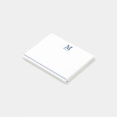 Post-it® Marine Blue Monogrammed Nom de famille Two Linked (Incliné)
