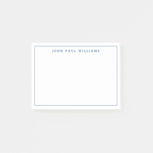 Post-it® Marine classique moderne Bleu Formal Ligne frontiè (Devant)