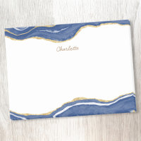 Marine Marbre Bleu Agate Parties scintillant Or Pe
