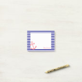 Post-it® Marine personnalisée bleu et rose pâle (Sur un bureau)