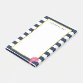 Post-it® Marine Stripe & Pony Rose Personnalisé (Incliné)