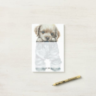 Post-it® Marionnette mignonne en Jeans Art Monogramme