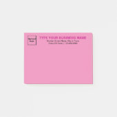 Post-it® Marque commerciale sur rectangle rose (Devant)