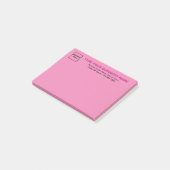 Post-it® Marque commerciale sur rectangle rose (Incliné)