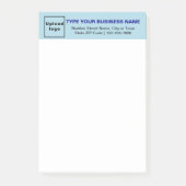 Post-it® Marque d'affaires sur bleu clair en-tête de long (Devant)
