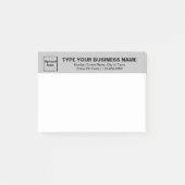 Post-it® Marque d'affaires sur Gray en-tête du rectangle (Devant)