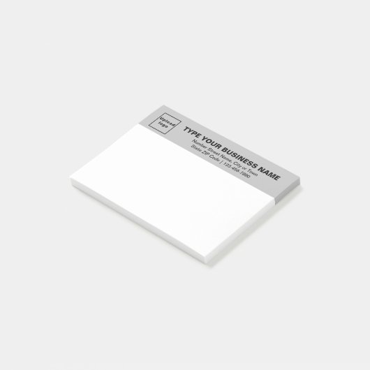 Post-it® Marque d'affaires sur Gray en-tête du rectangle (Incliné)