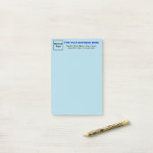 Post-it® Marque d'affaires sur la tête de lumière bleu long (Sur un bureau)