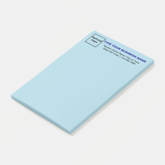 Post-it® Marque d'affaires sur la tête de lumière bleu long (Incliné)