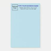 Post-it® Marque d'affaires sur la tête de lumière bleu long (Devant)