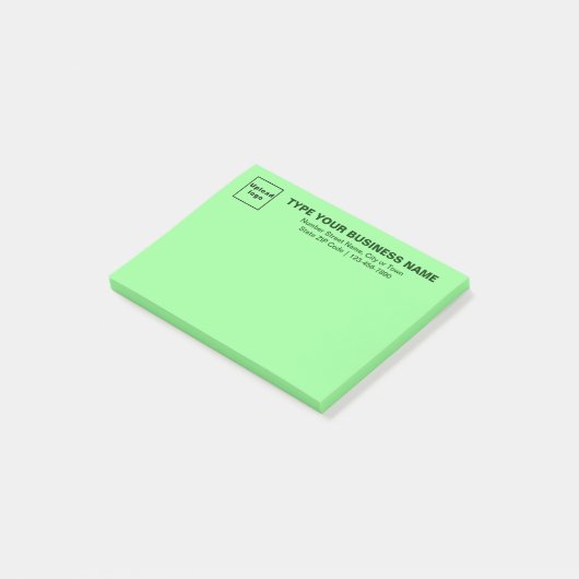 Post-it® Marque d'affaires sur rectangle vert clair (Incliné)