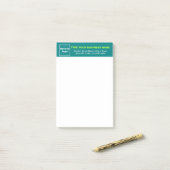 Post-it® Marque d'affaires sur Turquoise vert titre de long (Sur un bureau)