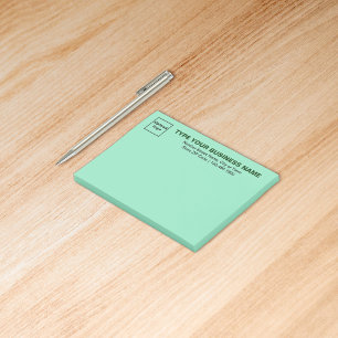 Post-it® Marque d'affaires sur un rectangle vert Turquoise