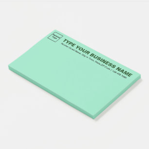 Post-it® Marque d'affaires sur Vert Turquoise clair Grand
