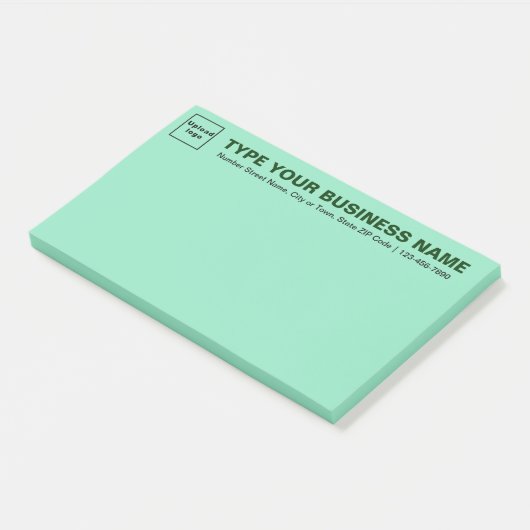 Post-it® Marque d'affaires sur Vert Turquoise clair Grand (Incliné)