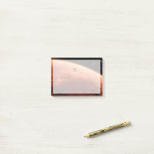Post-it® Mars Science Laboratory approchant Mars. (Sur un bureau)
