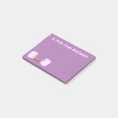 Post-it® Marshmallows mignons roses par dessin animé sur le (Incliné)