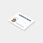 Post-it® Mascotte Stallion Broncos PERSONNALISÉE | Bleu et  (Incliné)