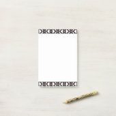 Post-it® Masculine Art populaire tribal letton noir et blan (Sur un bureau)