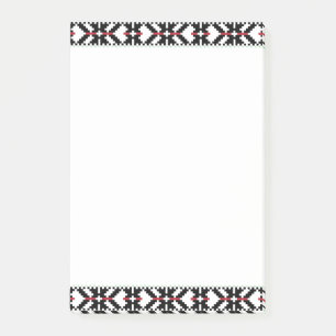 Post-it® Masculine Art populaire tribal letton noir et blan
