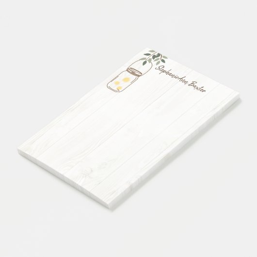 Post-it® Mason moderne Jar & Fireflies Notes rustiques (Incliné)