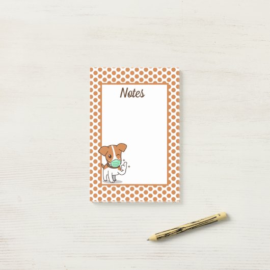 Post-it® Masquer le mignon chien (Sur un bureau)