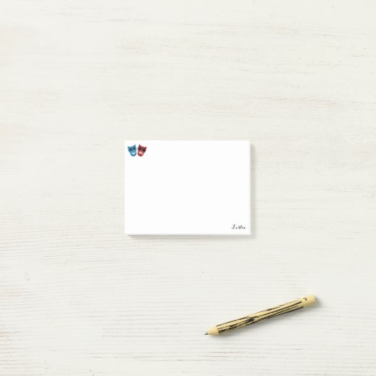 Post-it® Masques de drame avec lunettes de soleil (Sur un bureau)