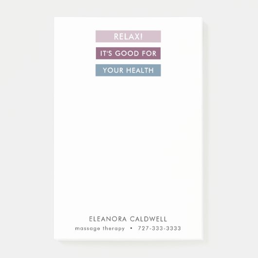 Post-it® Massage Thérapie Grilles modernes Ligne de balise (Devant)