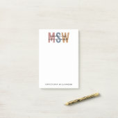 Post-it® Master en travail social en MSW (Sur un bureau)
