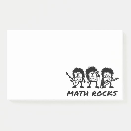 Post-it® Math Rocks Academic Rock Band Humor (Devant)