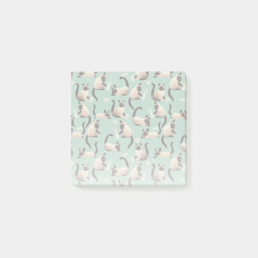 Post-it® Mauvais chats siamois frapper des trucs (Devant)