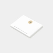 Post-it® Médaillon d'or personnalisé Monogramme professionn (Incliné)