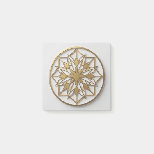 Post-it® Médaillon Mandala Doré | Cahier Élégant (Devant)